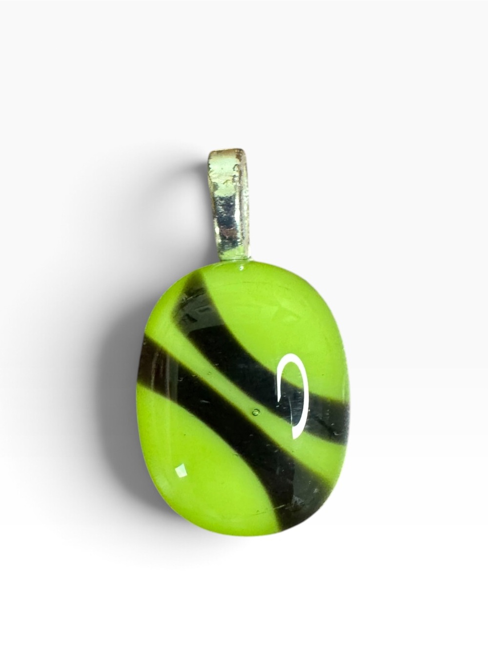 Green and Black Glass Pendant Necklace - Women Jewelry